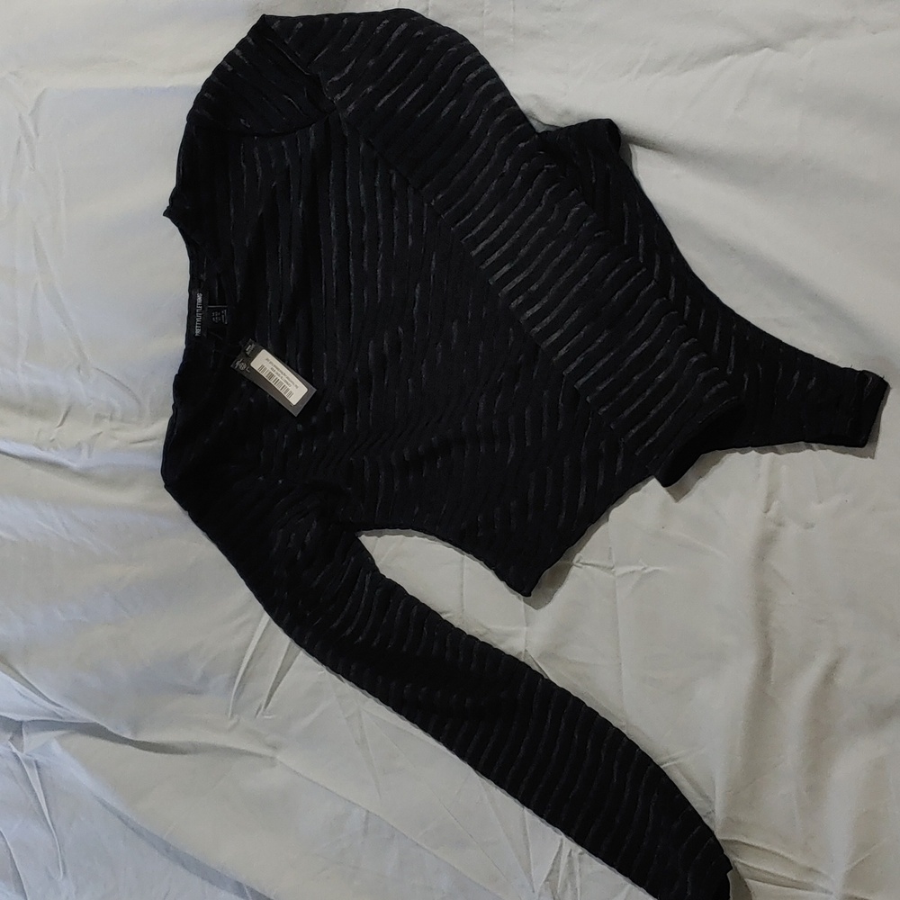 PRETTYLITTLETHING Bodysuit Size 10 Black